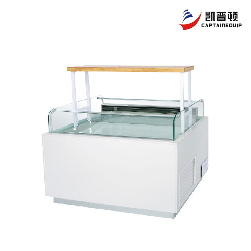 Холодильник с сэндвич-дисплеем с деревянной столешницей