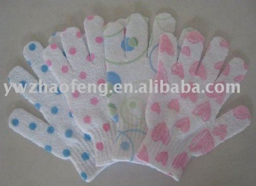 printed nylon exfoliating bath glove magic peeling glove body scrub glove