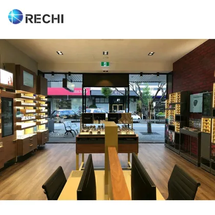 RECHI Eyewear Shop Fittings: Customizable Sunglasses Displays, Wood Cabinets & Optical Store Interior Solutions