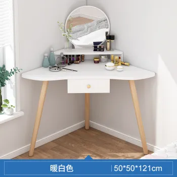 Modern type wood color corner dresser with mirror