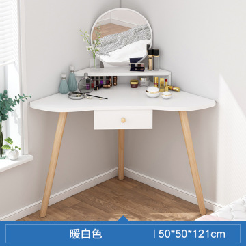 Modern type wood color corner dresser with mirror