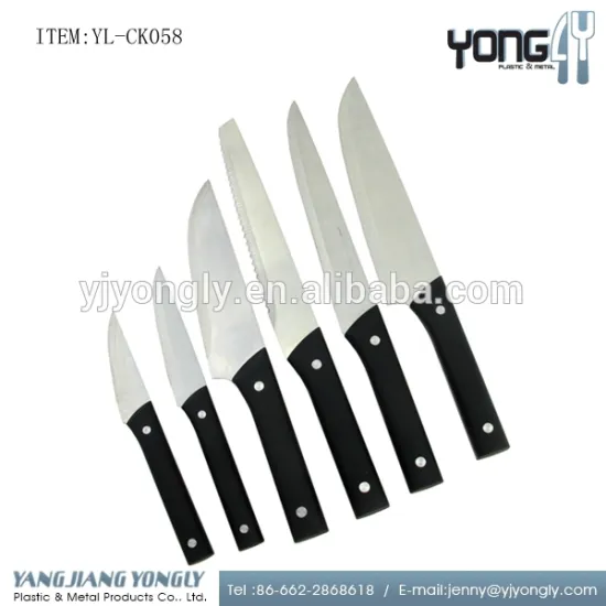 Set of 6pcs With plastic handle Stainless steel Knife Set kitchen