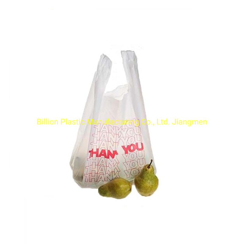 Smile Face Thank You Printing Plastic T Shirt Bag Plastic Carrier Bag