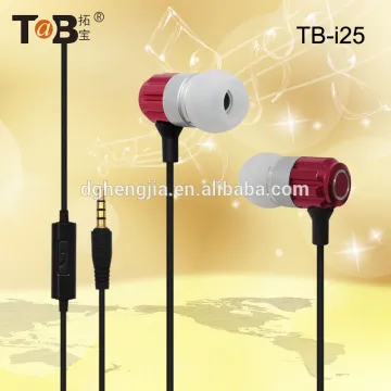 China market of electronic high quality comfortable in-ear flat cable metal earhphone with mic for mobile phone/ mp3 player