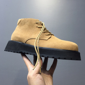 Kemayanni Wholesale Thick Soled Ankle Boots - Brown Suede Lace Up Winter Boots for Men and Women