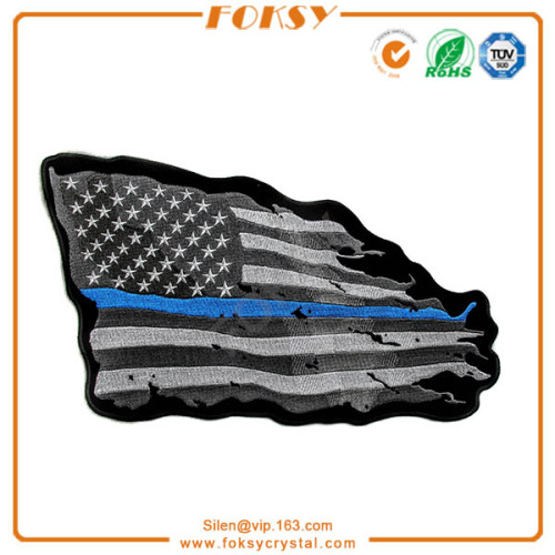 Thin Blue Line American Tattered Flag Large Back Patch