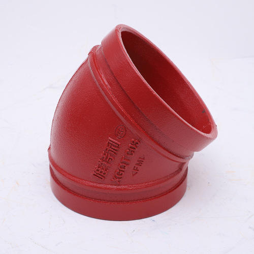 Accesorios de tubería ranurada de hierro dúctil duradero 45 °