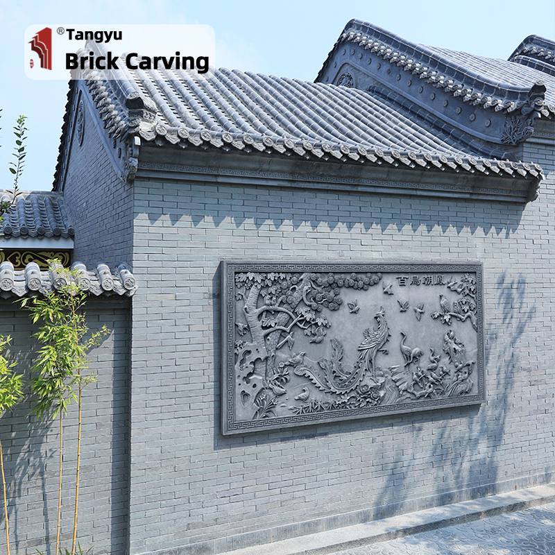 Phoenix Brick Carving Mural