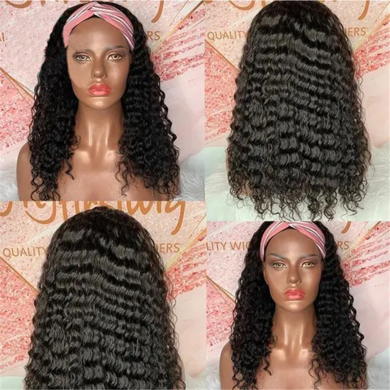 Headband wig deepwave human hair headband human hair wigs headband wig wraps hair bands