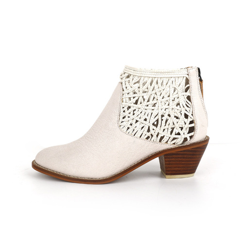 Ladies' Layered Leather Ankle Boots with Trendy Heels