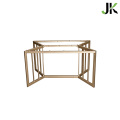 Structure de table basse en fer forgé en forme de tonneau
