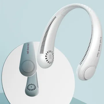 Portable USB Rechargeable Bladeless Neck Fan for Outdoor Use