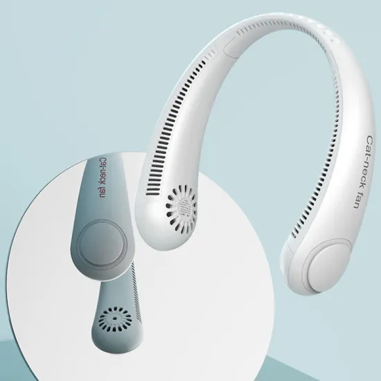 Portable USB Rechargeable Bladeless Neck Fan for Outdoor Use