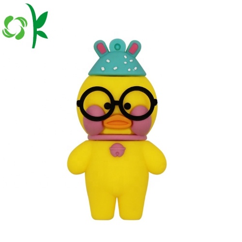 Κινούμενα σχέδια Cute Duck Cover Silicone U Disk Case