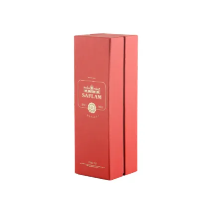 Red Wine Box Gold Foil Logo with Space