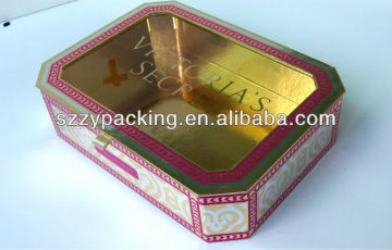 foil paper cosmetic paper box with clear lid