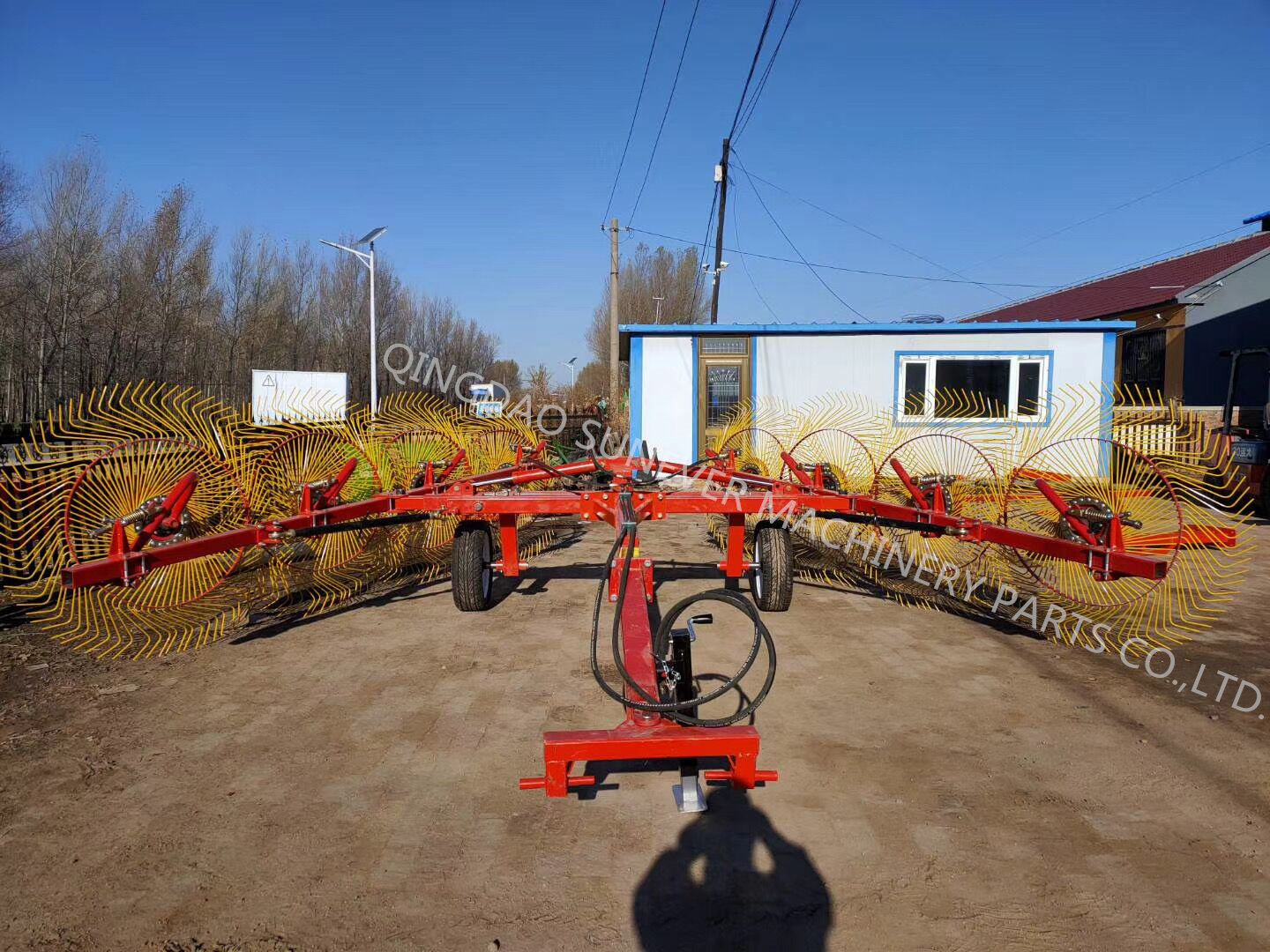 Hay Rake With Rear Roller Hydraulic Trailed Wheel Hay Rake With 8 Wheels And 4.8 Working Width ...