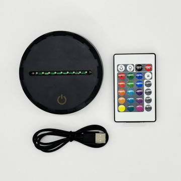 Acrylic Rechargeable 3D LED Lamp with Remote Control and USB Cable