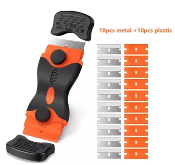 Plastic and Metal Razor Blade Scrapers: Effective Tools for Car Window, Vinyl Film, Sticker, Glass, and Ceramic Cleaning