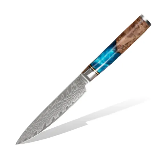 5 Inch 67 Layer Damascus Steel Japanese Kitchen Chef Knife: Versatile Utility Blade for Vegetables, Beef, and Steak