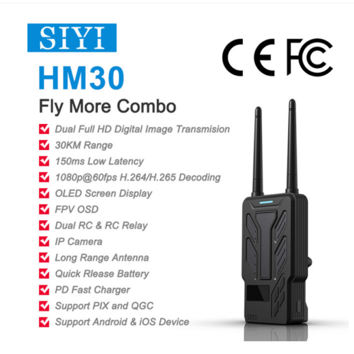 Siyi HM30 Fly Plus Transmission d'images numériques combinées