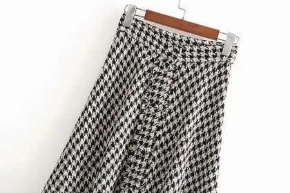 Winter Women Yarn-dyed Half-length Skirt