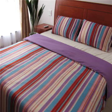 Stripe Printed Polar Fleece Bedding Set