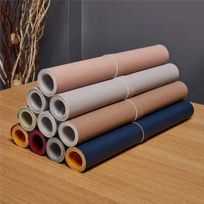 Brown Anti-Slip Waterproof Laptop Mouse Pad with Leather Finish