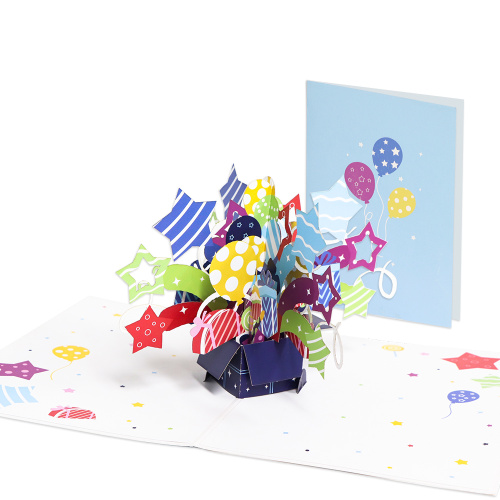 Biglietto pop-up per confezione regalo di compleanno