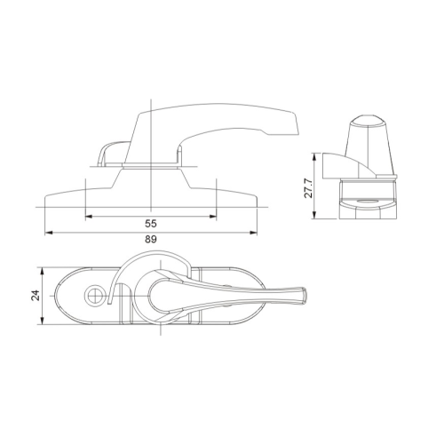 Serrure en croissant d&#39;alliage d&#39;aluminium d&#39;accessoires de fenêtre coulissante