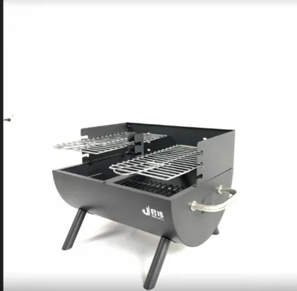 Small Dual-Grate Charcoal Grill for Outdoor Snacks