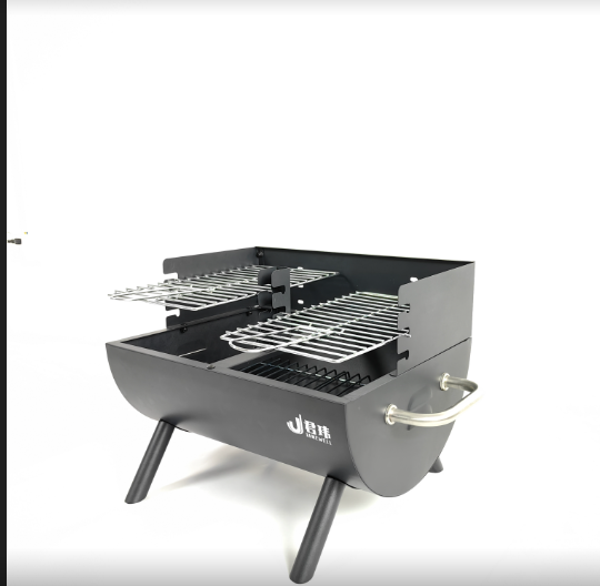 Small Dual-Grate Charcoal Grill for Outdoor Snacks