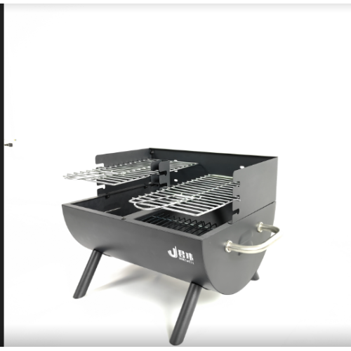 Small Dual-Grate Charcoal Grill for Outdoor Snacks