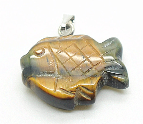 pendentif oeil de poisson forme jaune Tiger