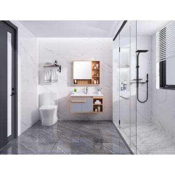 Modern wood bathroom cabinet set