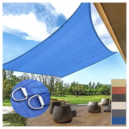 HDPE UV Resistant Blue Rectangular Shade Sail 170GSM - Wholesale Outdoor Waterproof Sun Shade Sail