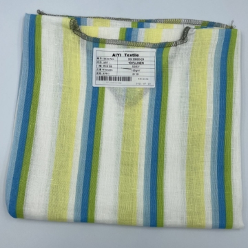 Permeable Color Splicing Stripes 100% Linen Cloth