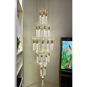 Modern Luxury Customized Pendant Lamp with Natural Light and Crystals for Hotels
