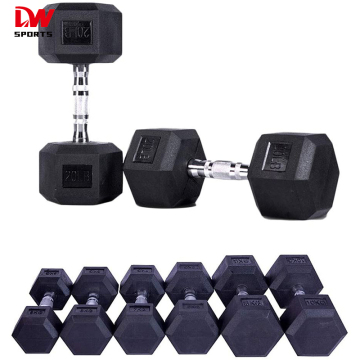 DW SPORTS Hex Dumbbells: Rubber Encased Solid Weight Sets with Hexagonal Design
