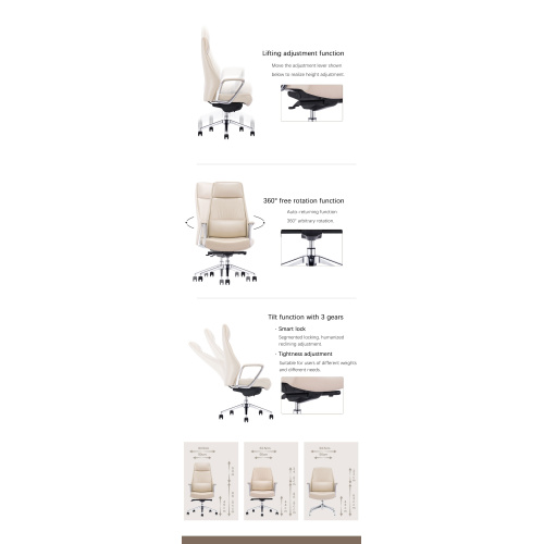 Chaise exécutive en cuir en cuir de design italien