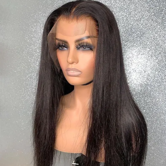 Cheap Wholesale Straight Raw Indian Virgin Human Hair Transparent Lace Frontal Wig Pre Plucked Lace Front Wig Human Hair Vendor