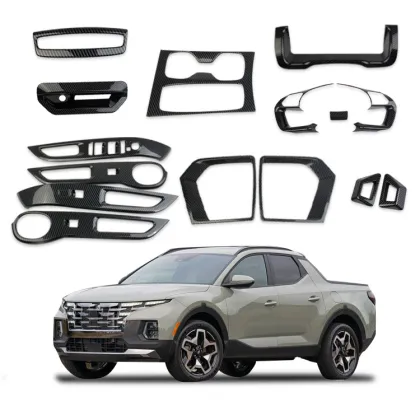 Carbon Fiber Tailgate License Light Cover Trim for Hyundai Santa Cruz 2022 2023