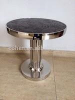 High quality black tempered glass corner table B031--2