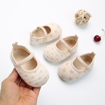 Colored Cotton Star and Spot Print Soft Soled Baby Shoes: Casual Cloth Footwear for Girls and Boys