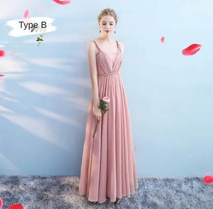 2021 High Quality Sleeveless Spaghetti Strap Chiffon Bridesmaid Dresses