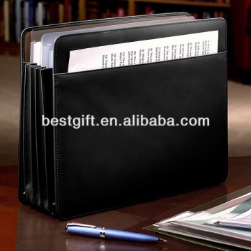 Top quality leather file folder accordion file folder