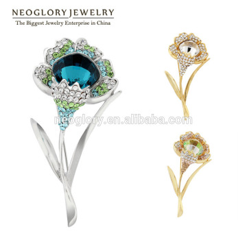 Neoglory Austrian Crystal Auden Rhinestone Charm Brooches 14K Gold Plated for Women Fashion Jewelry Accessories 2016 New