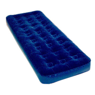 Durable PVC Air Mattress with Inflatable Mat, Amazing Design, Blue/White Color, Three Layers