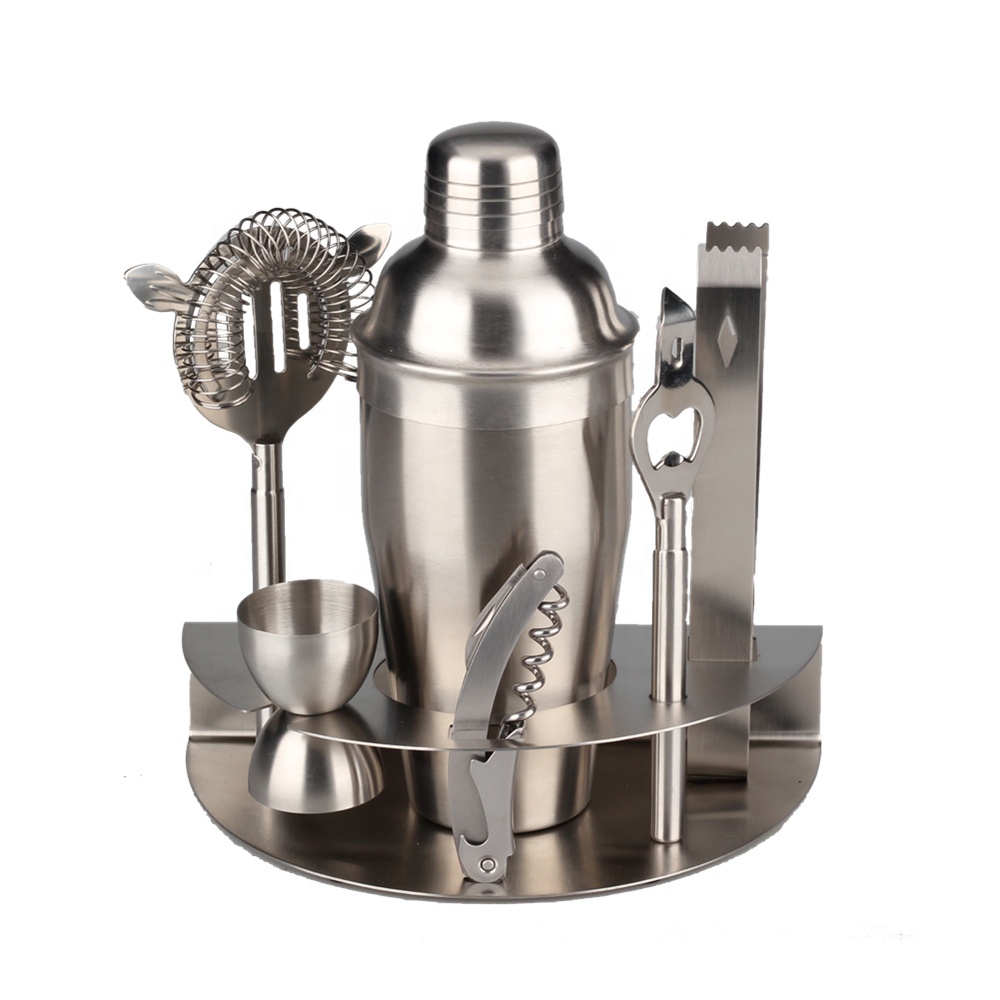 Seven Piece Stainless Steel Cocktail Shaker Set