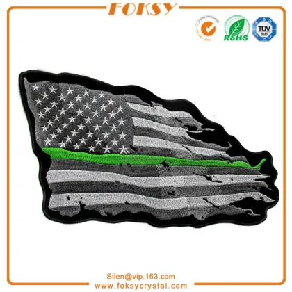 Black American Flag embroidery patch custom